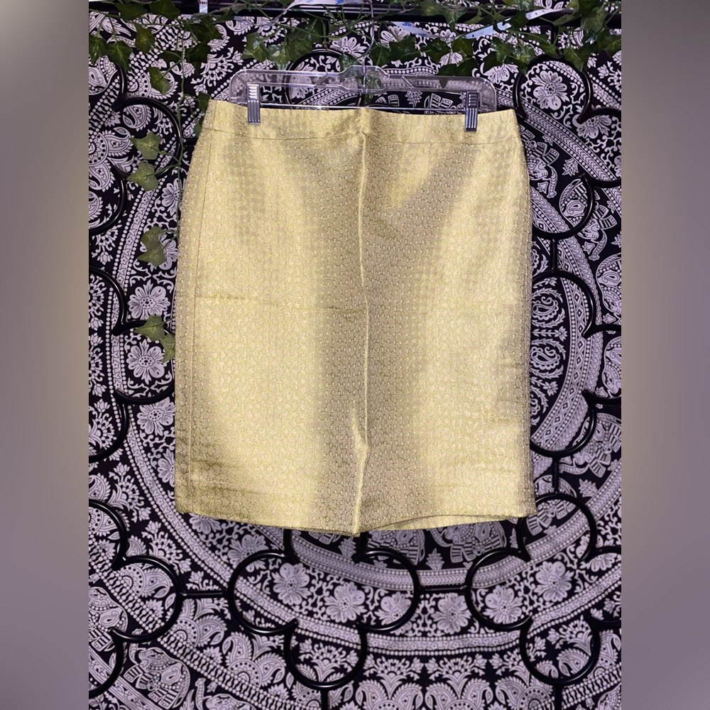 Yellow/green J. Crew women’s mini pencil skirt